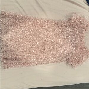 Pink Fuzzy Knit Dress